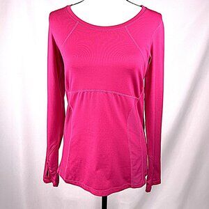 Lucy Athletic/Running Top in Hot Pink with Reflective Band, Size M